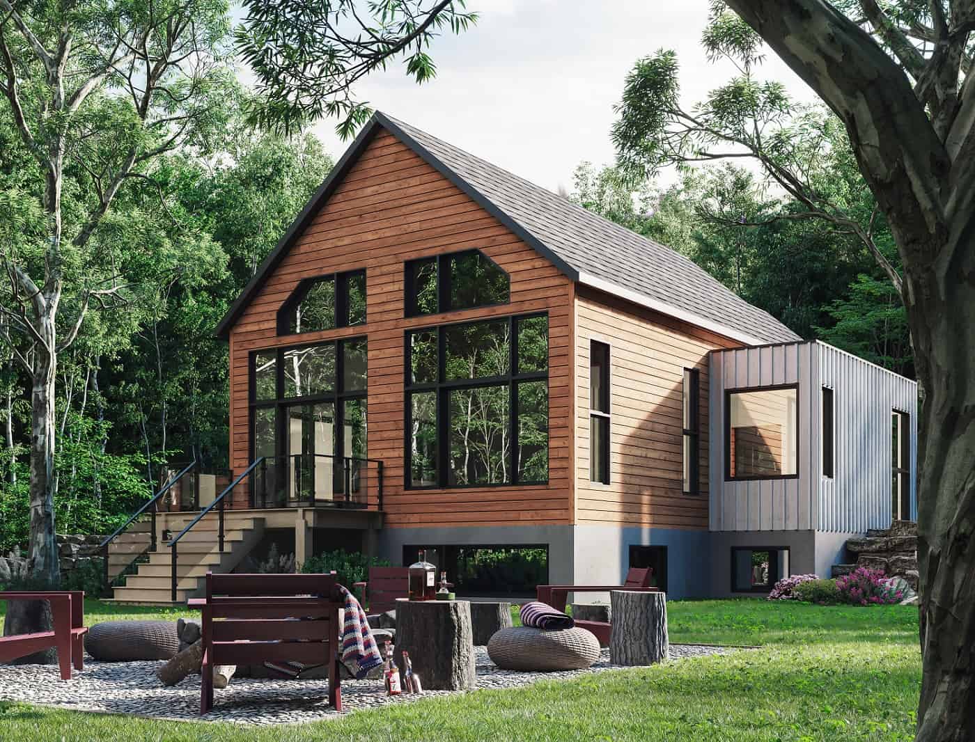 Rear View of this 3-Bedroom, 2080 Sq Ft Plan - 126-2005