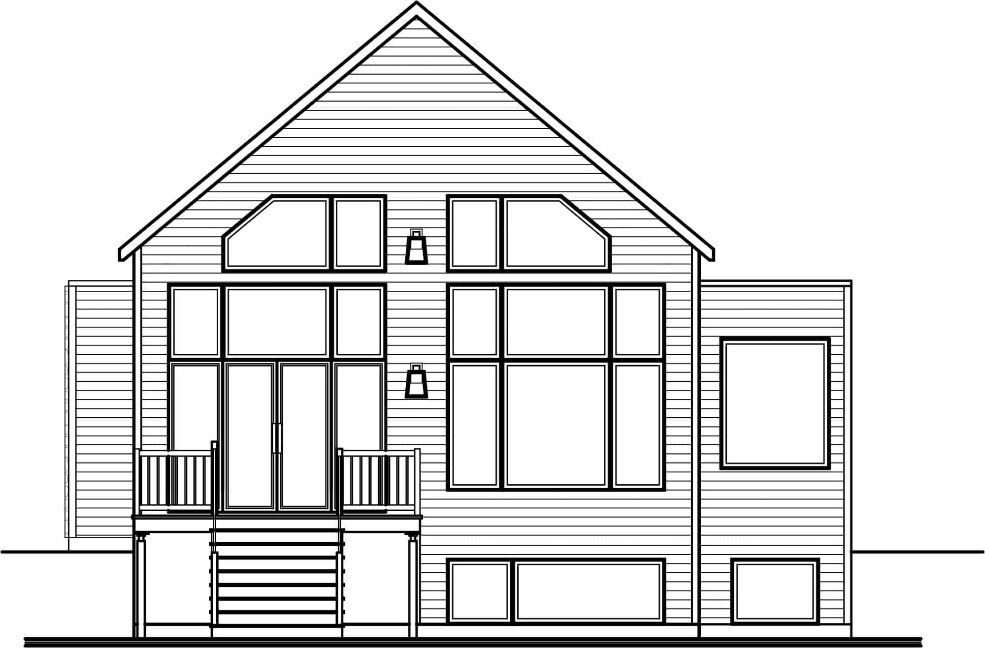 Home Plan Rear Elevation of this 3-Bedroom,2080 Sq Ft Plan -126-2005