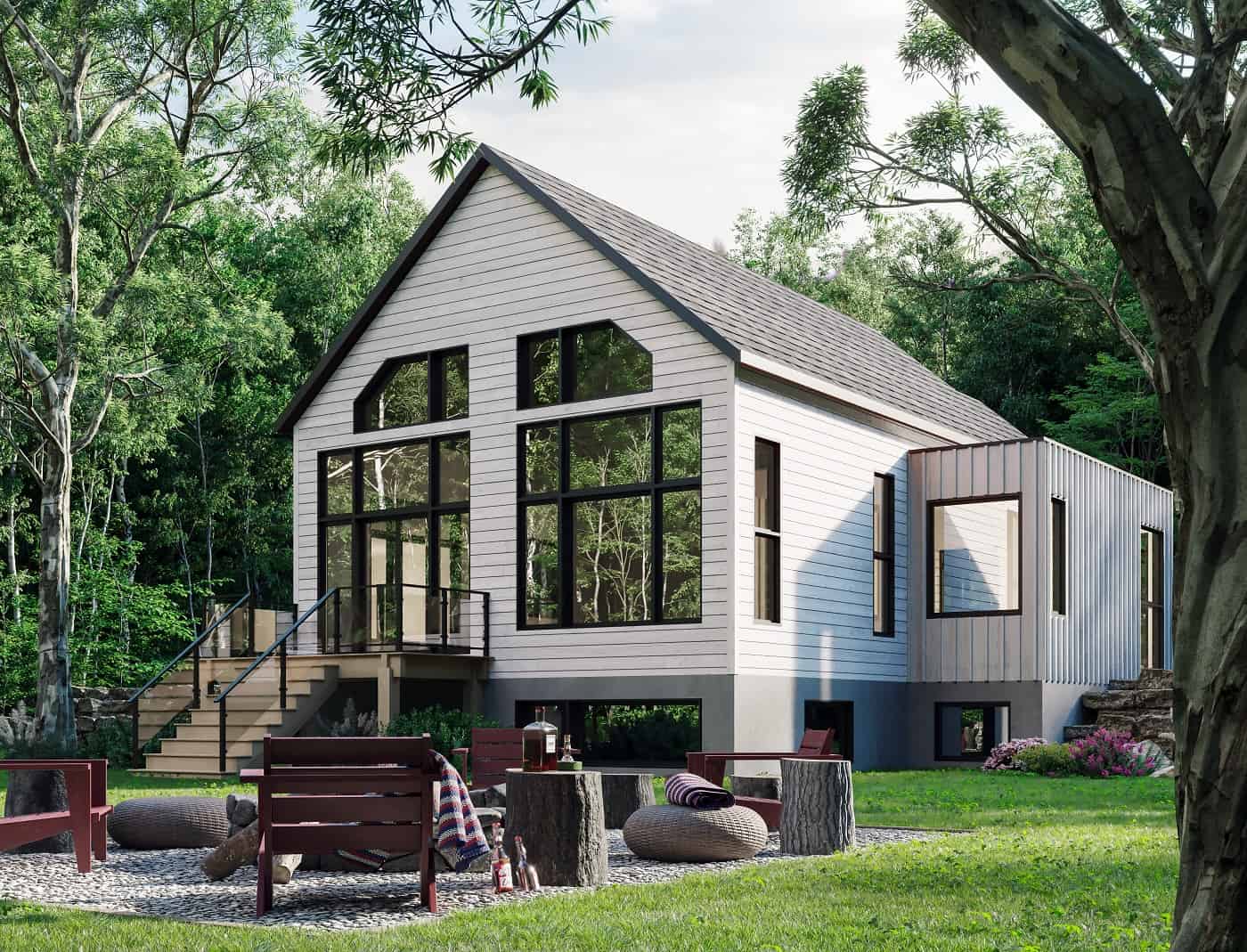 Rear View of this 3-Bedroom, 2080 Sq Ft Plan - 126-2005