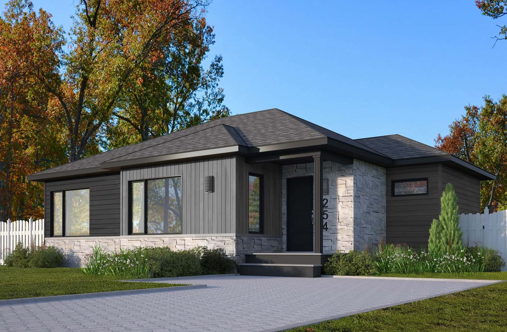 Front View of this 2-Bedroom, 998 Sq Ft Plan - 126-2007