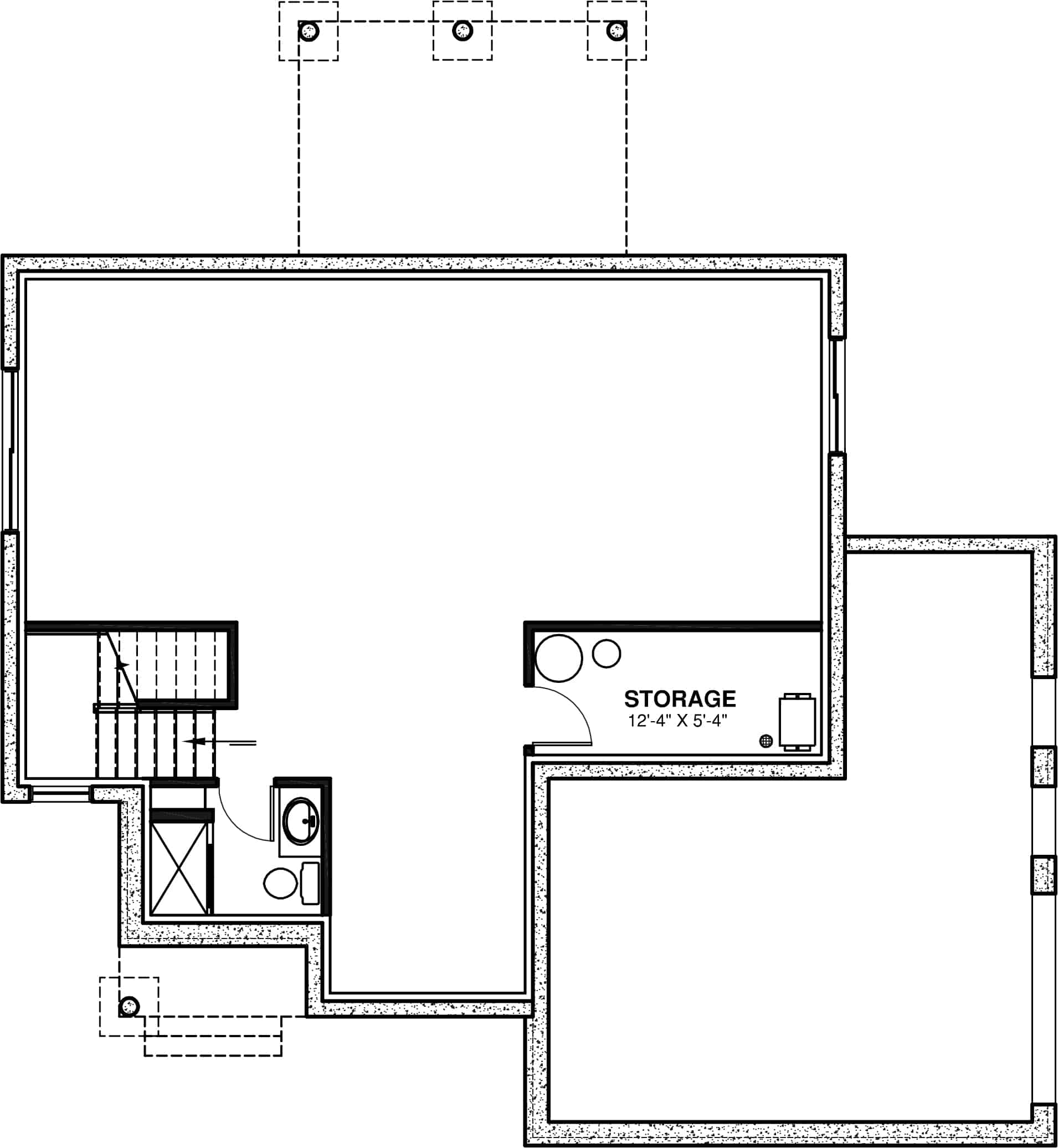 Basement of Farmhouse Plan #126-2009