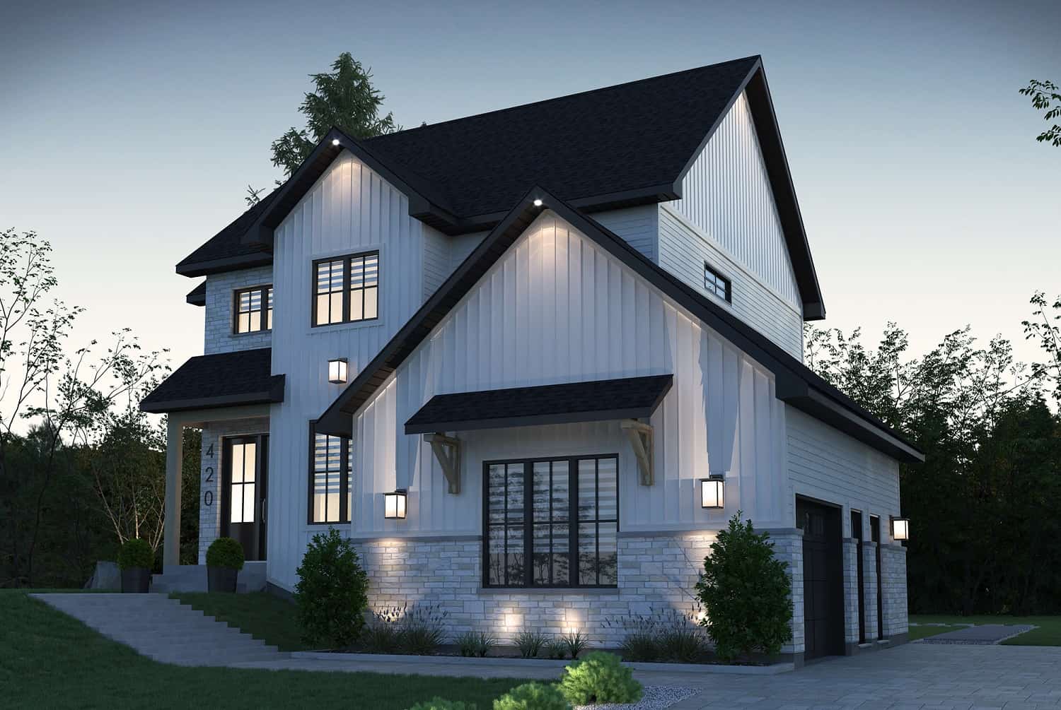 Right Side View of this 3-Bedroom, 2113 Sq Ft Plan - 126-2009