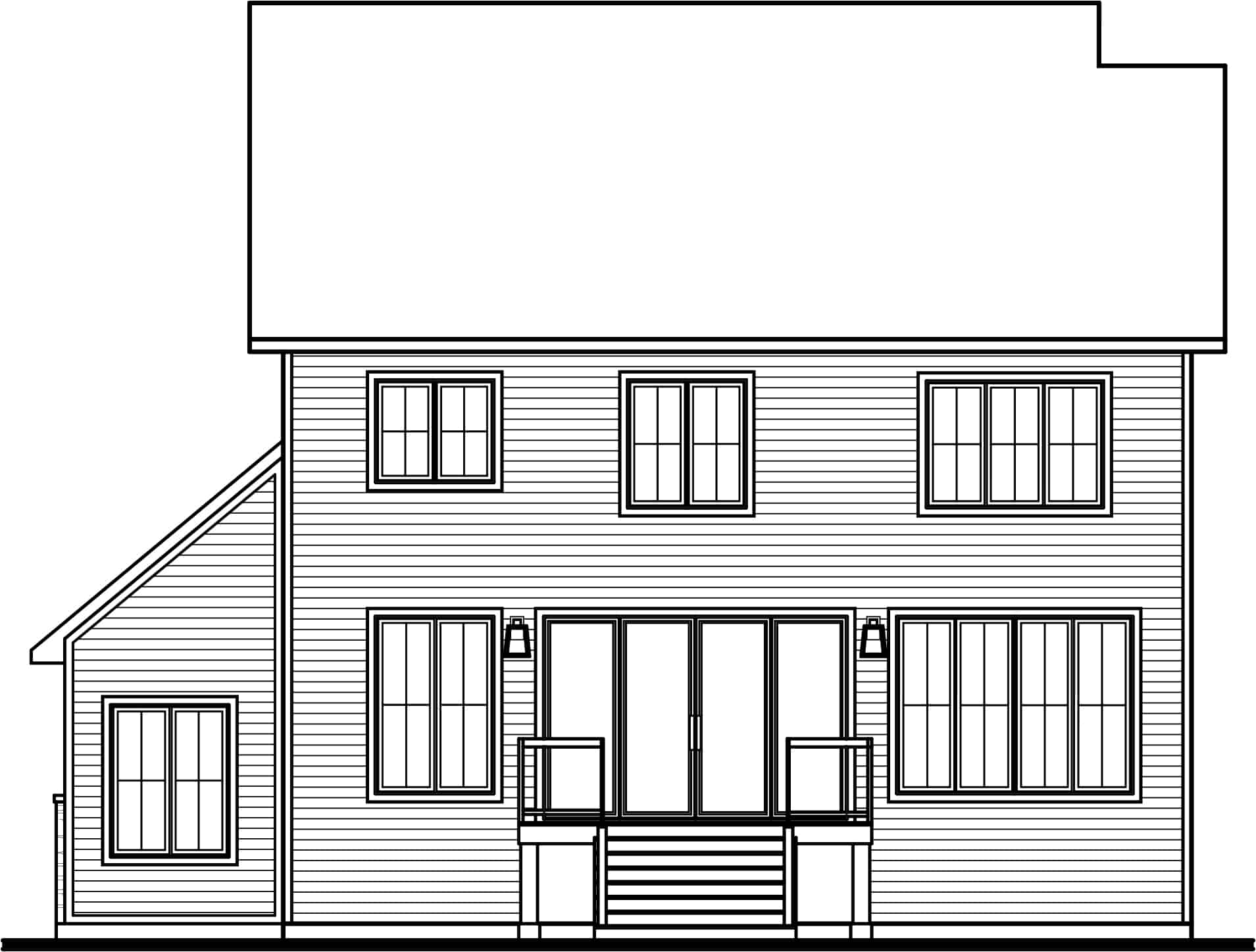 Home Plan Rear Elevation of this 3-Bedroom,2113 Sq Ft Plan -126-2009