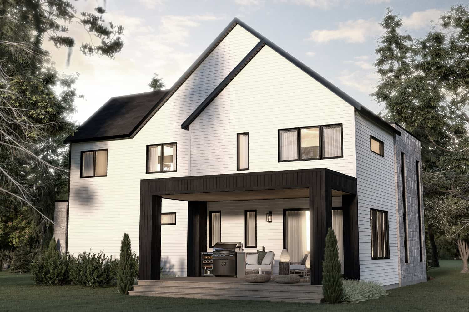 Rear View of this 3-Bedroom,1912 Sq Ft Plan -126-2010