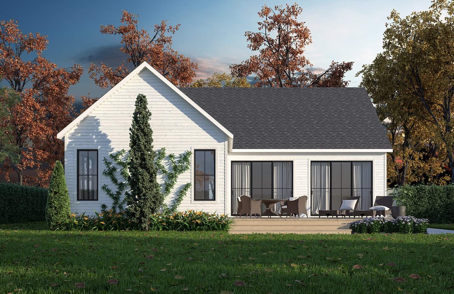 Rear View of this 4-Bedroom, 3170 Sq Ft Plan - 126-2012