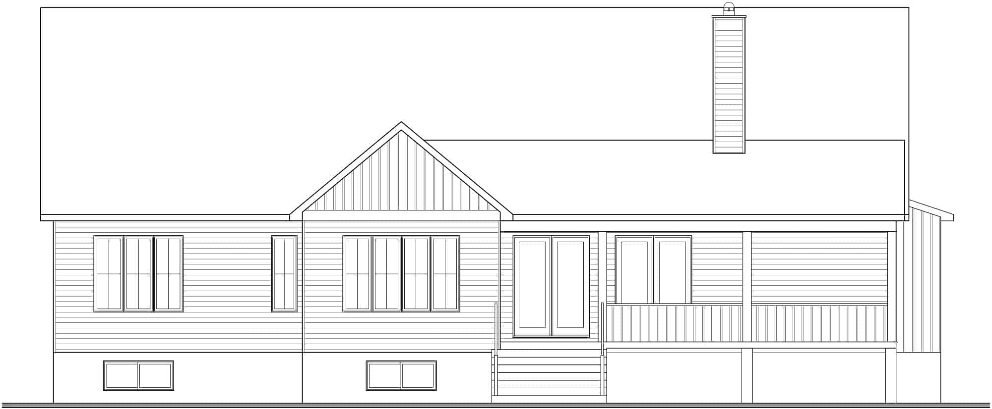 Home Plan Rear Elevation of this 3-Bedroom,2324 Sq Ft Plan -126-2013