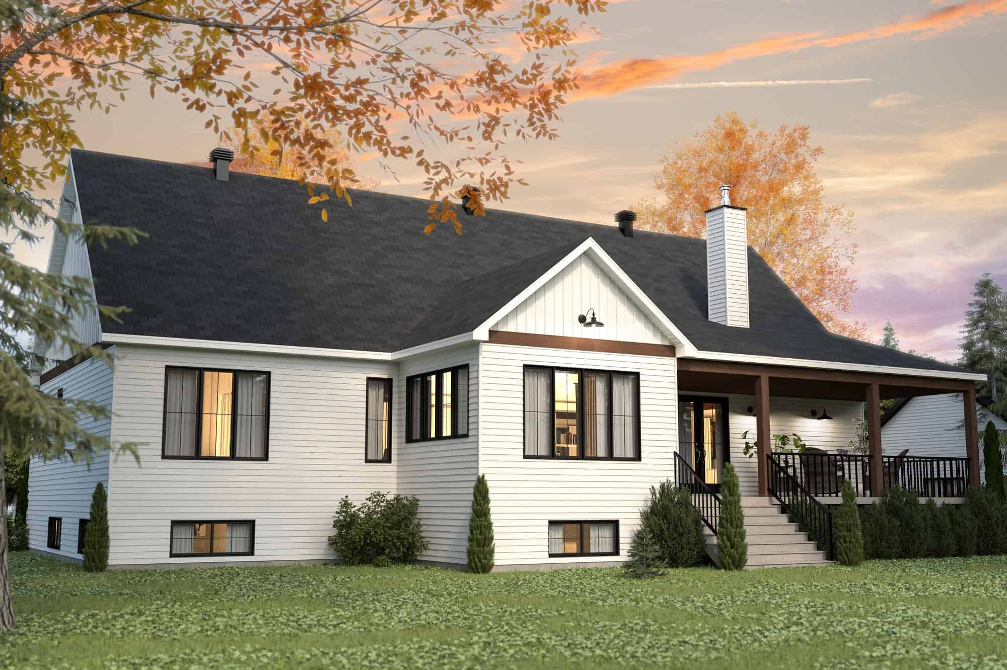 Rear View of this 3-Bedroom, 2324 Sq Ft Plan - 126-2013