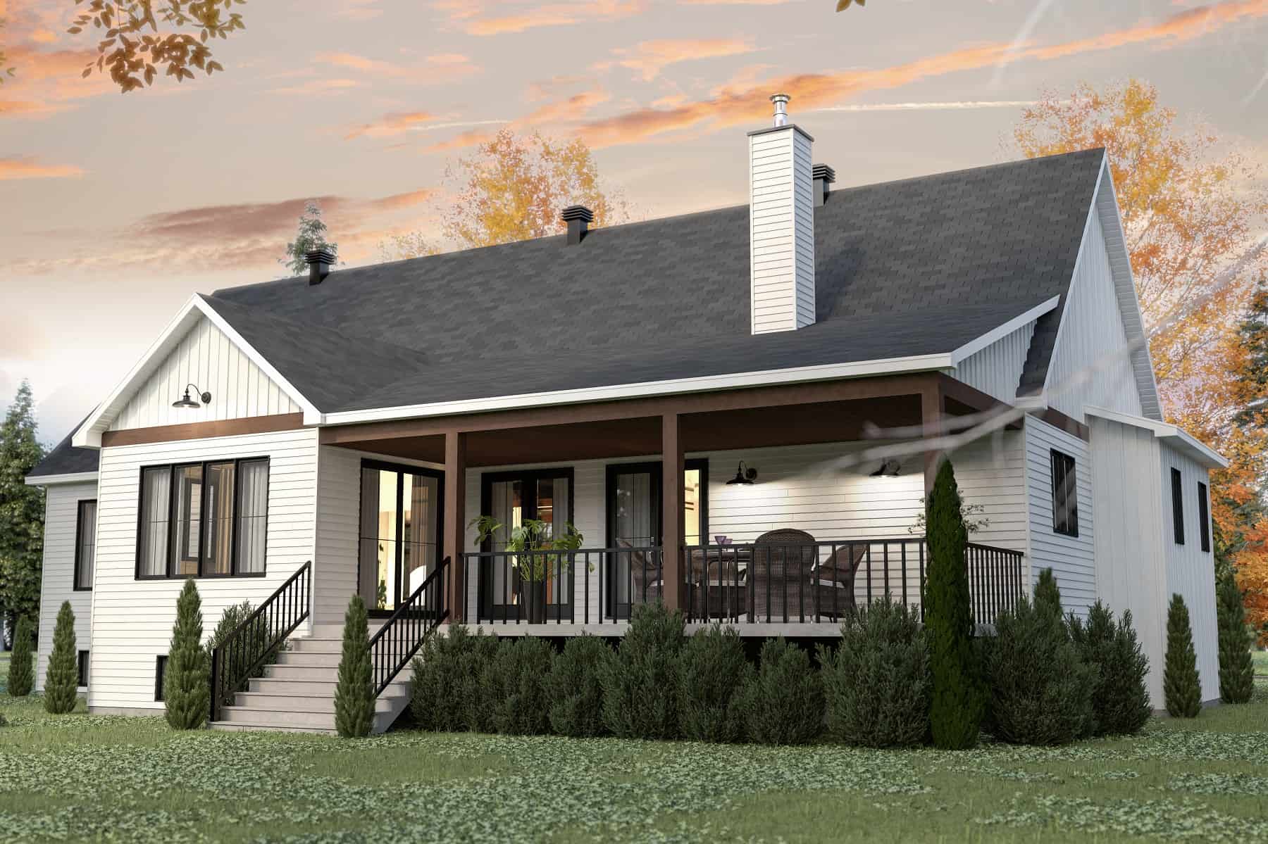 Rear View of this 3-Bedroom, 2324 Sq Ft Plan - 126-2013