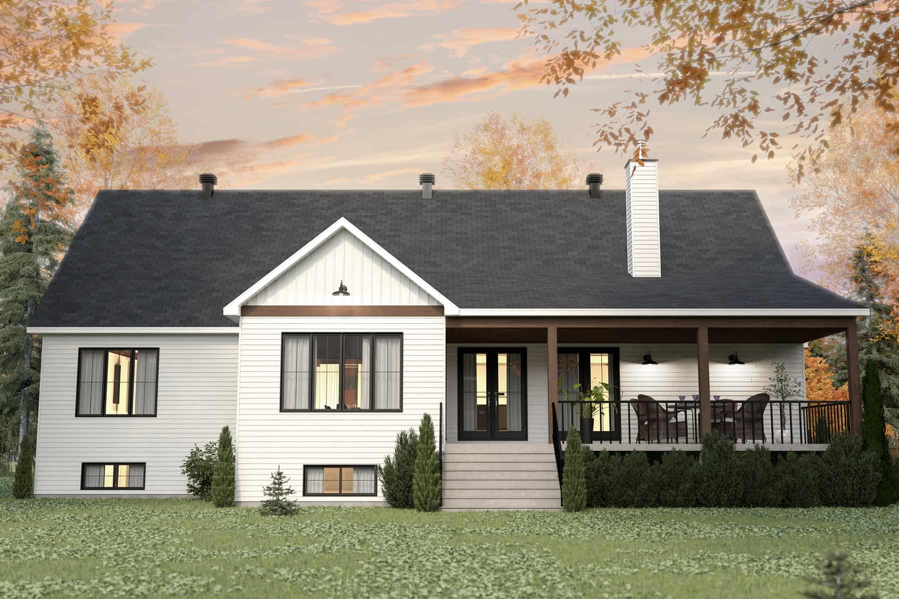 Rear View of this 3-Bedroom, 2324 Sq Ft Plan - 126-2013