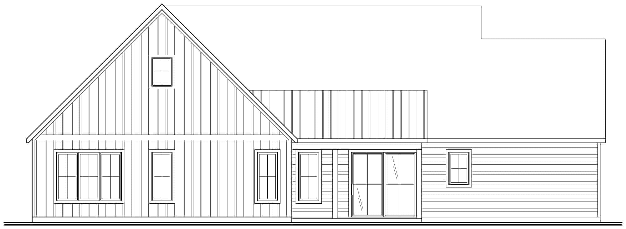 Home Plan Rear Elevation of this 4-Bedroom,2440 Sq Ft Plan -126-2014