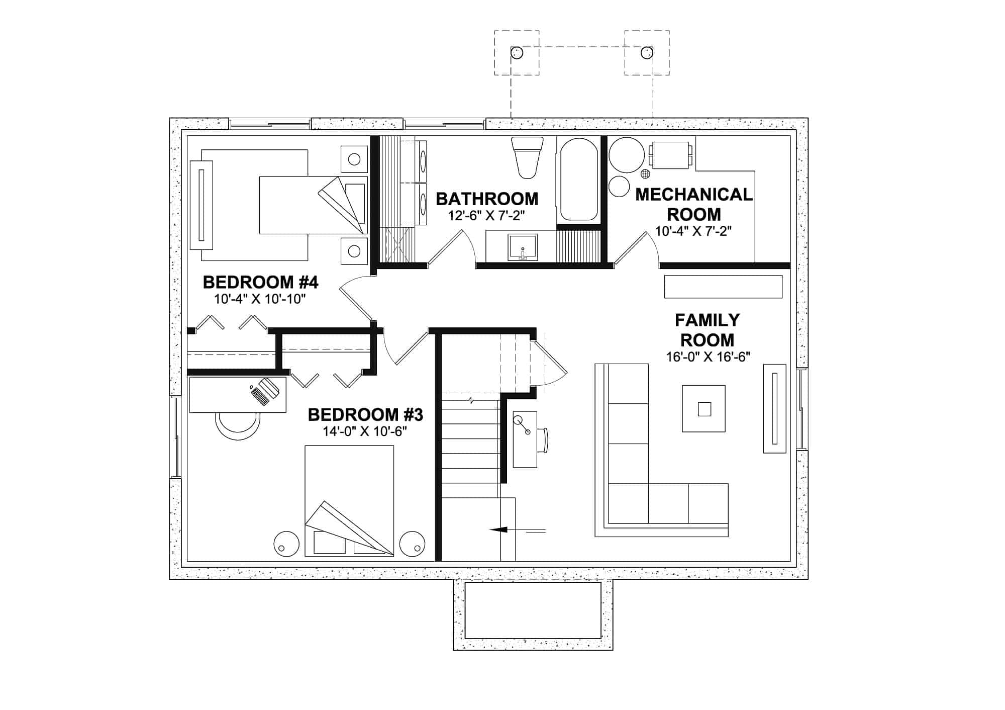 Basement of Craftsman Plan #126-2015