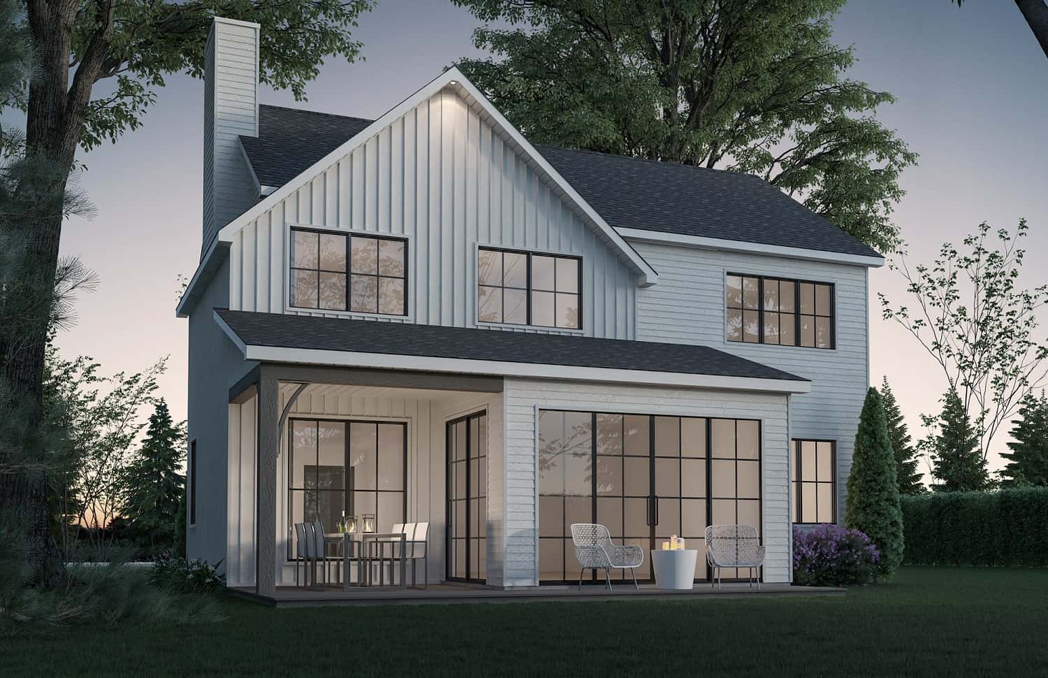 Rear View of this 3-Bedroom, 2150 Sq Ft Plan - 126-2016