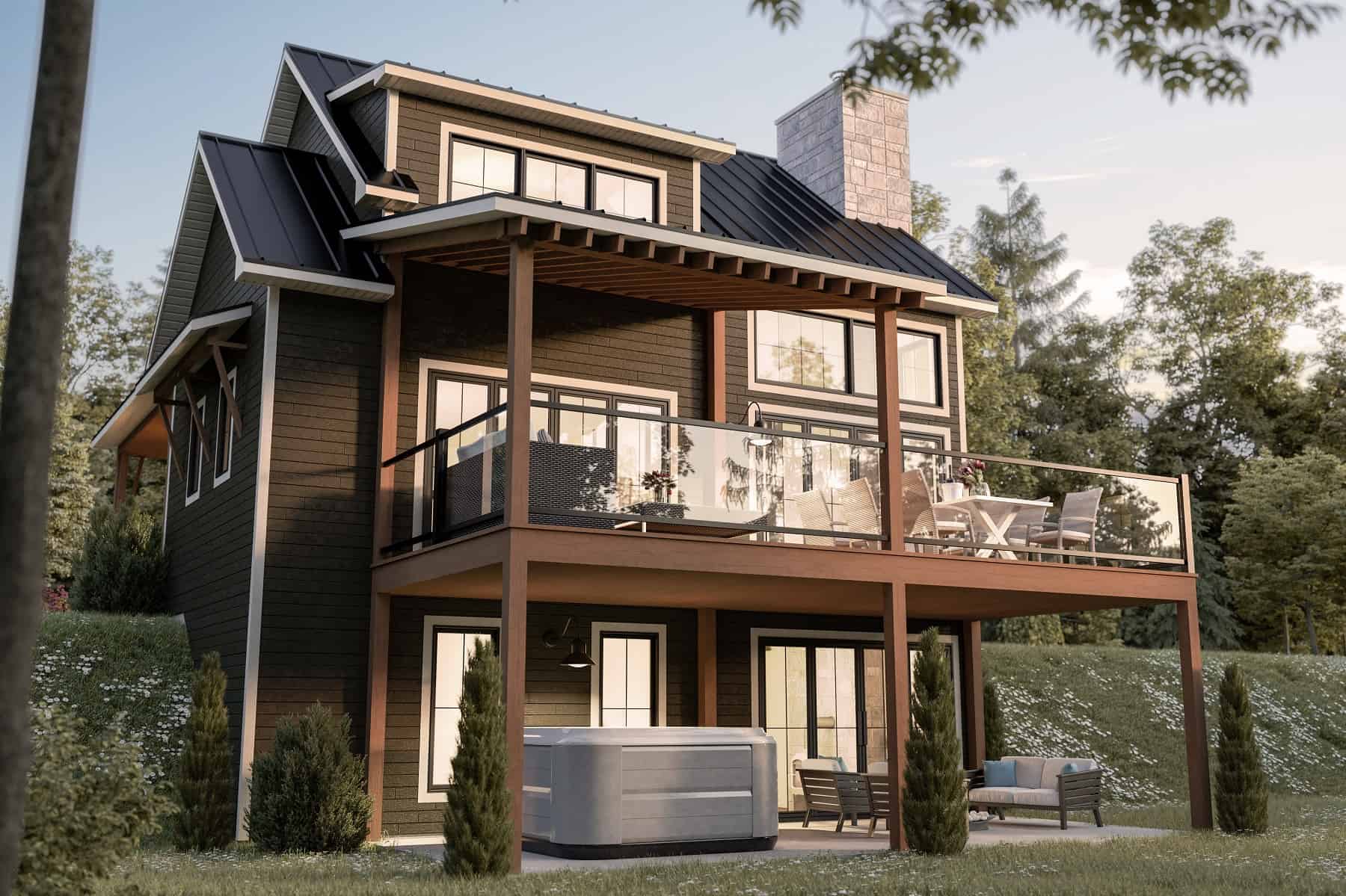 Rear View of this 3-Bedroom, 2122 Sq Ft Plan - 126-2017