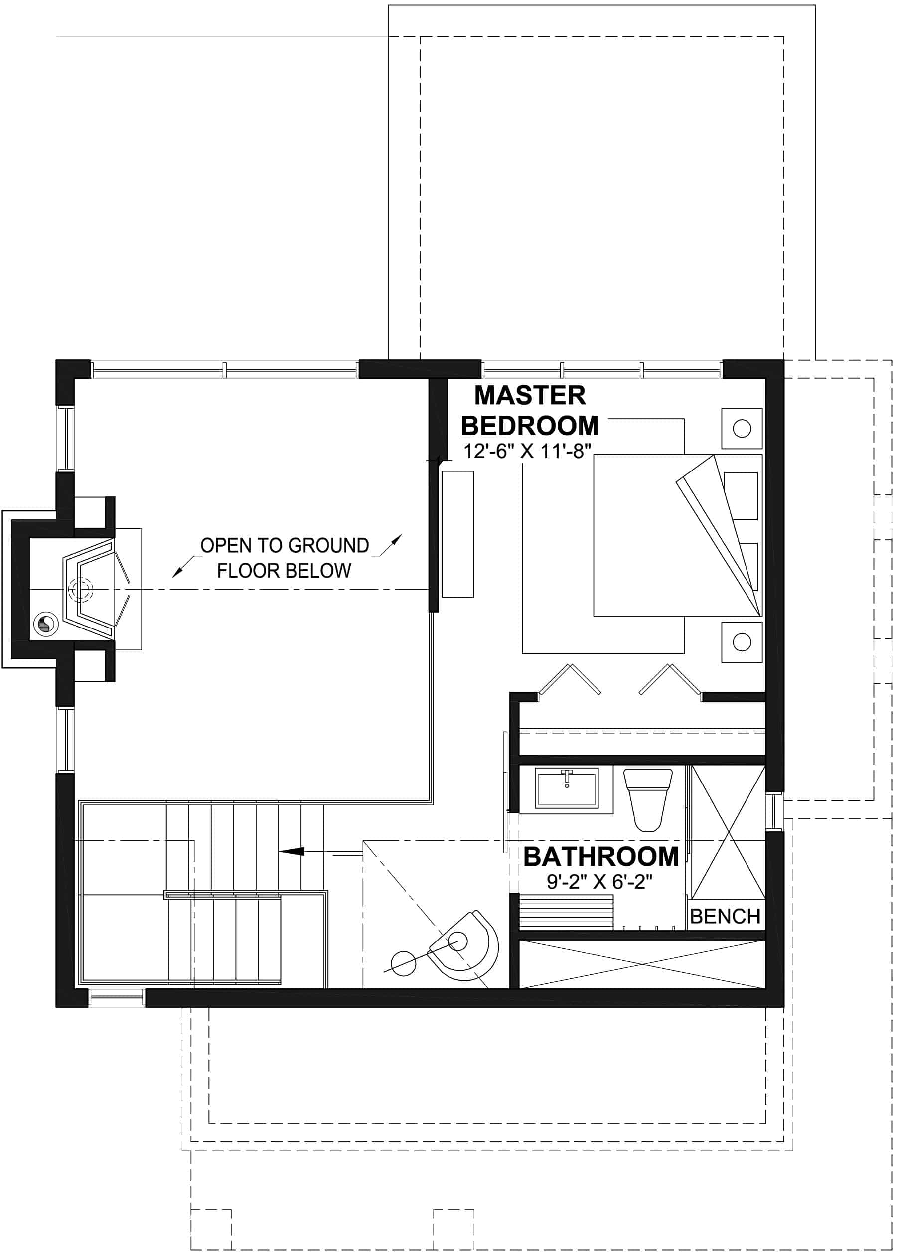 Upper Level of Craftsman Plan #126-2017