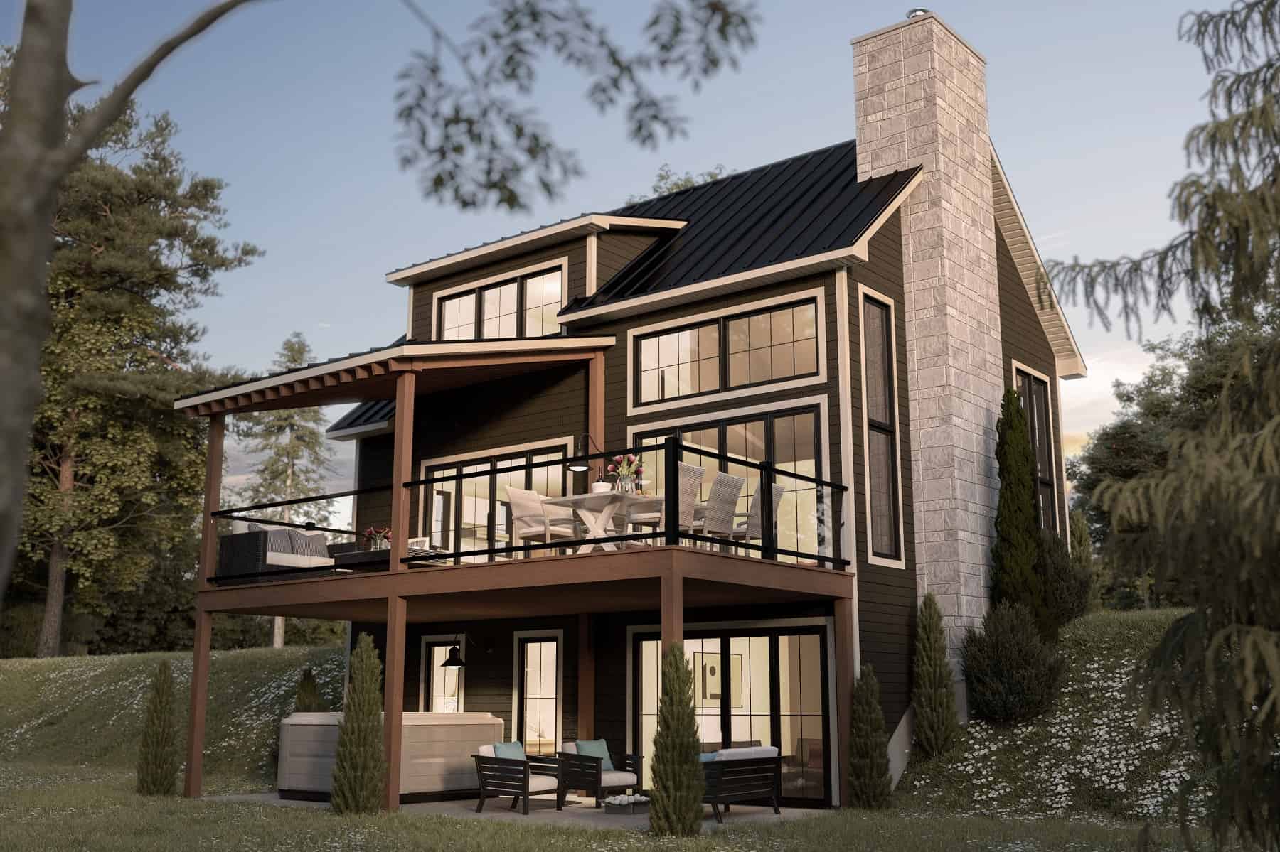 Rear View of this 3-Bedroom, 2122 Sq Ft Plan - 126-2017