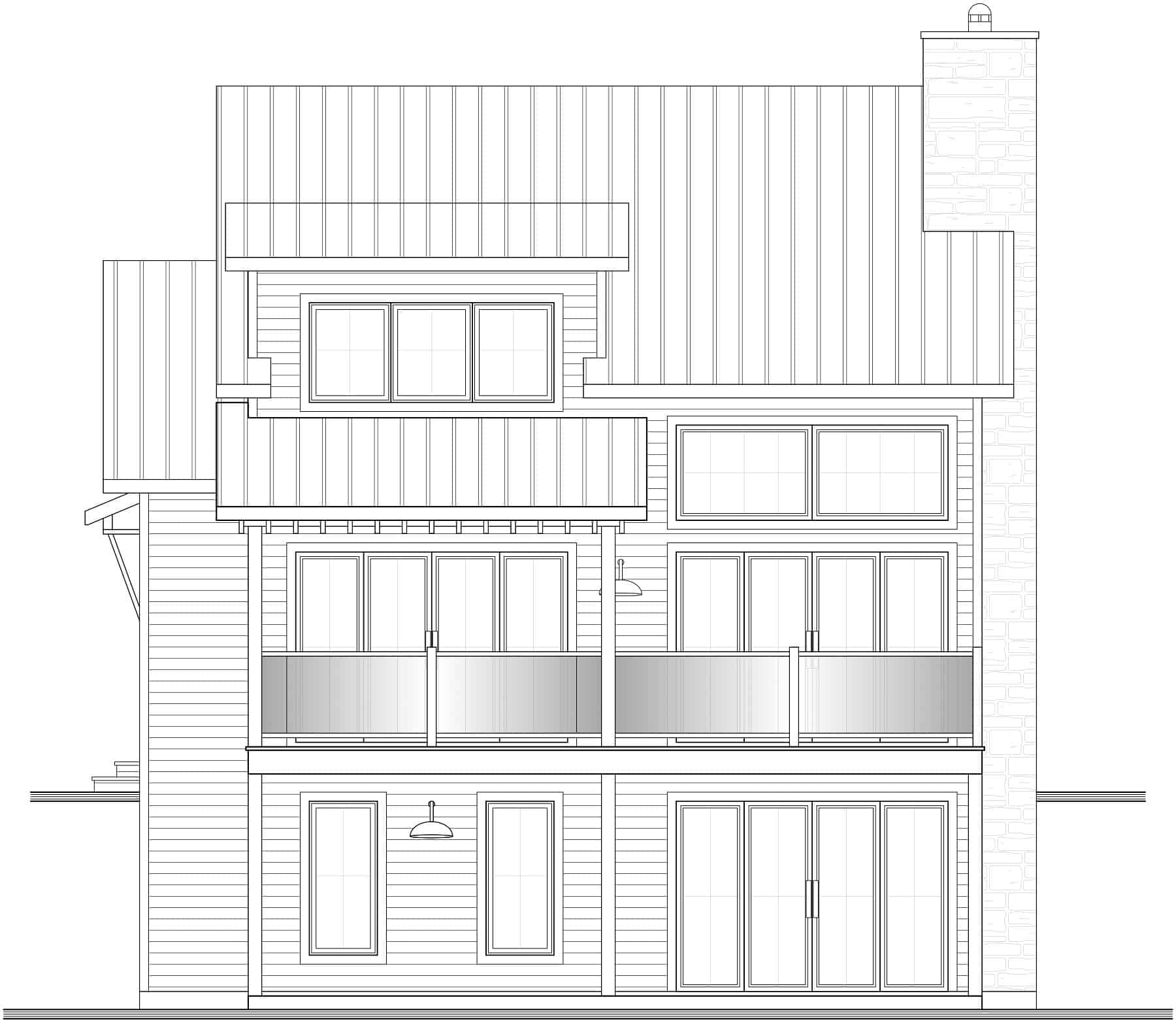 Home Plan Rear Elevation of this 3-Bedroom,2122 Sq Ft Plan -126-2017