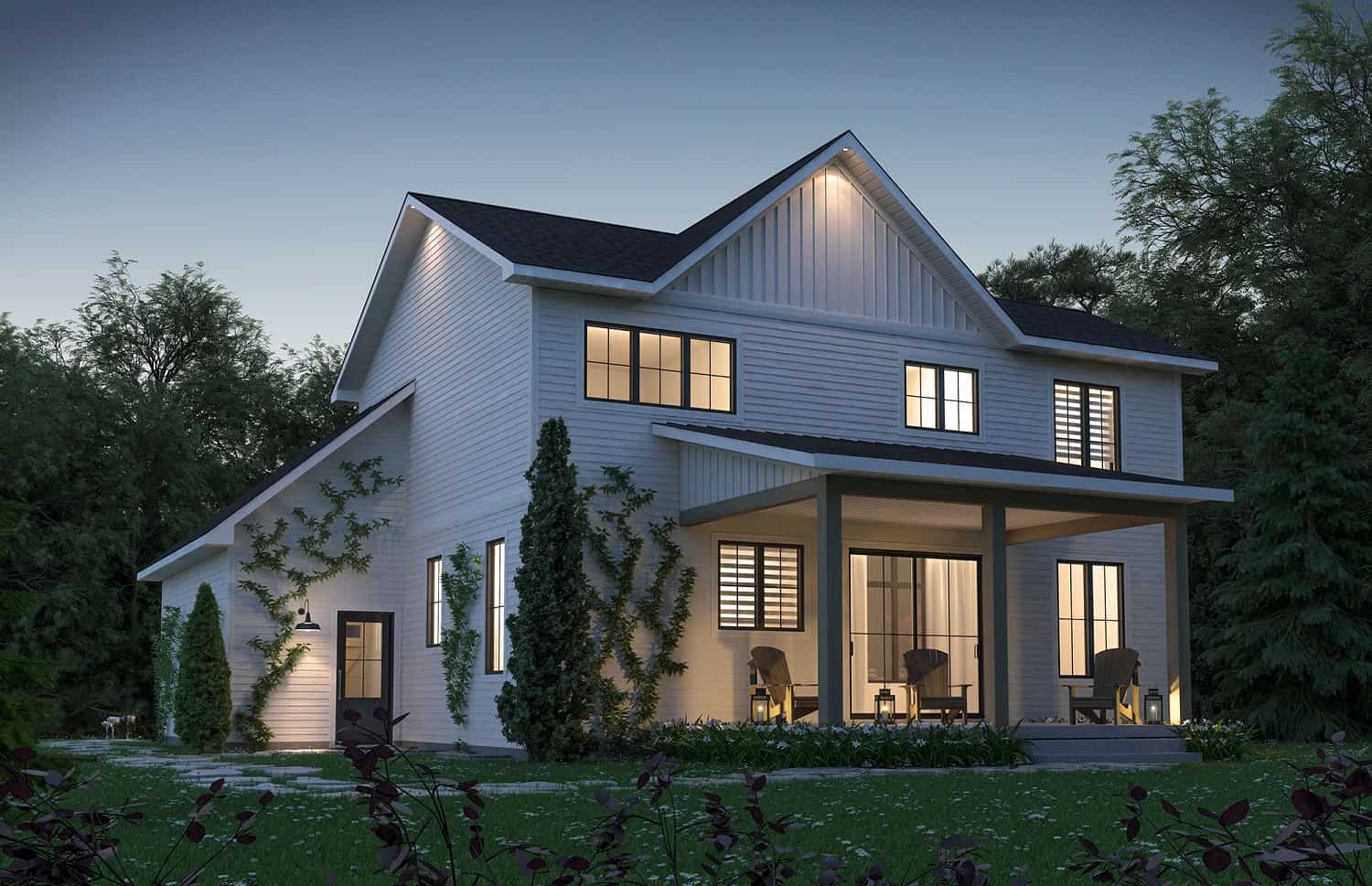 Rear View of this 3-Bedroom, 1583 Sq Ft Plan - 126-2019