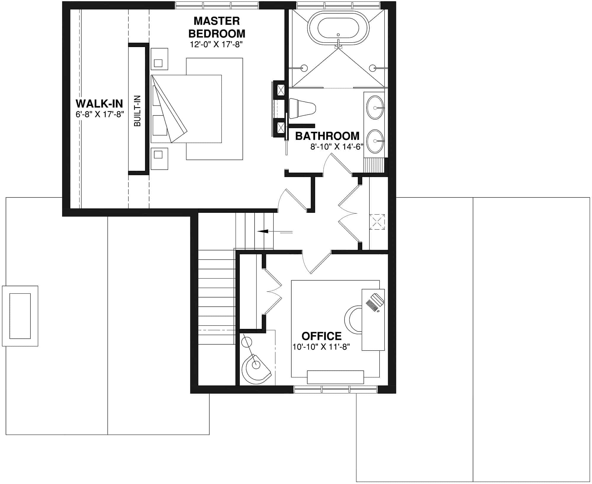 Upper Level of Contemporary Plan #126-2020