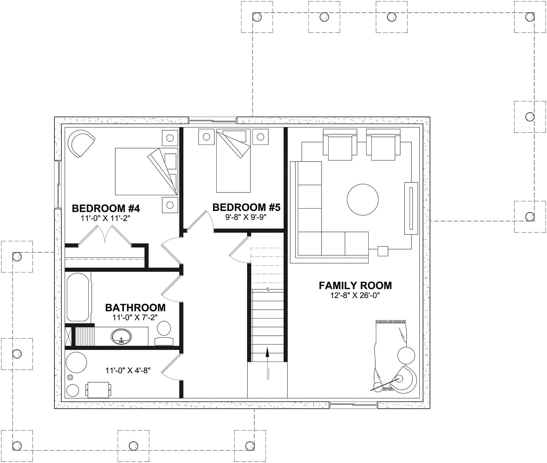 Basement of Farmhouse Plan #126-2022