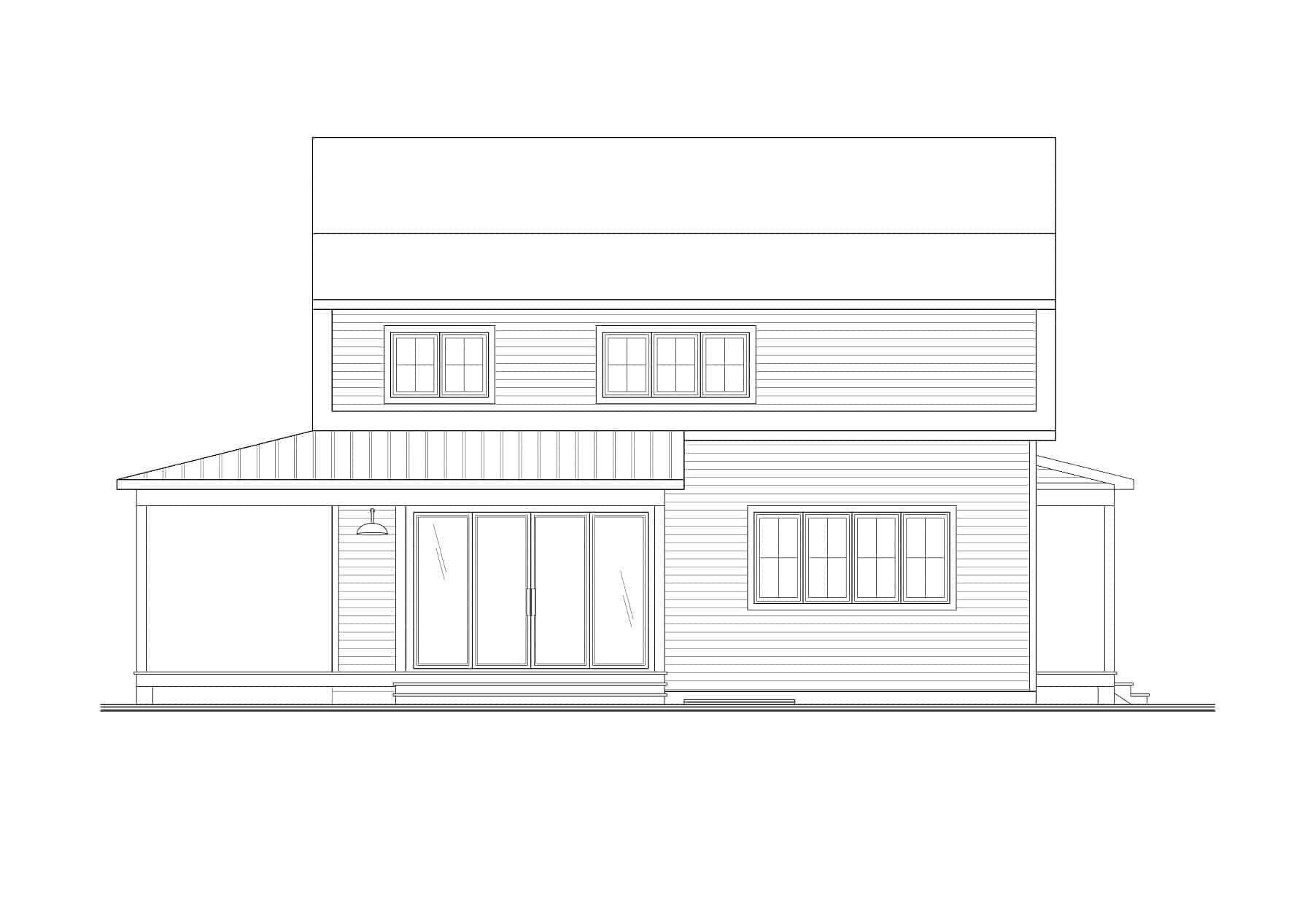 Home Plan Rear Elevation of this 5-Bedroom,2826 Sq Ft Plan -126-2022