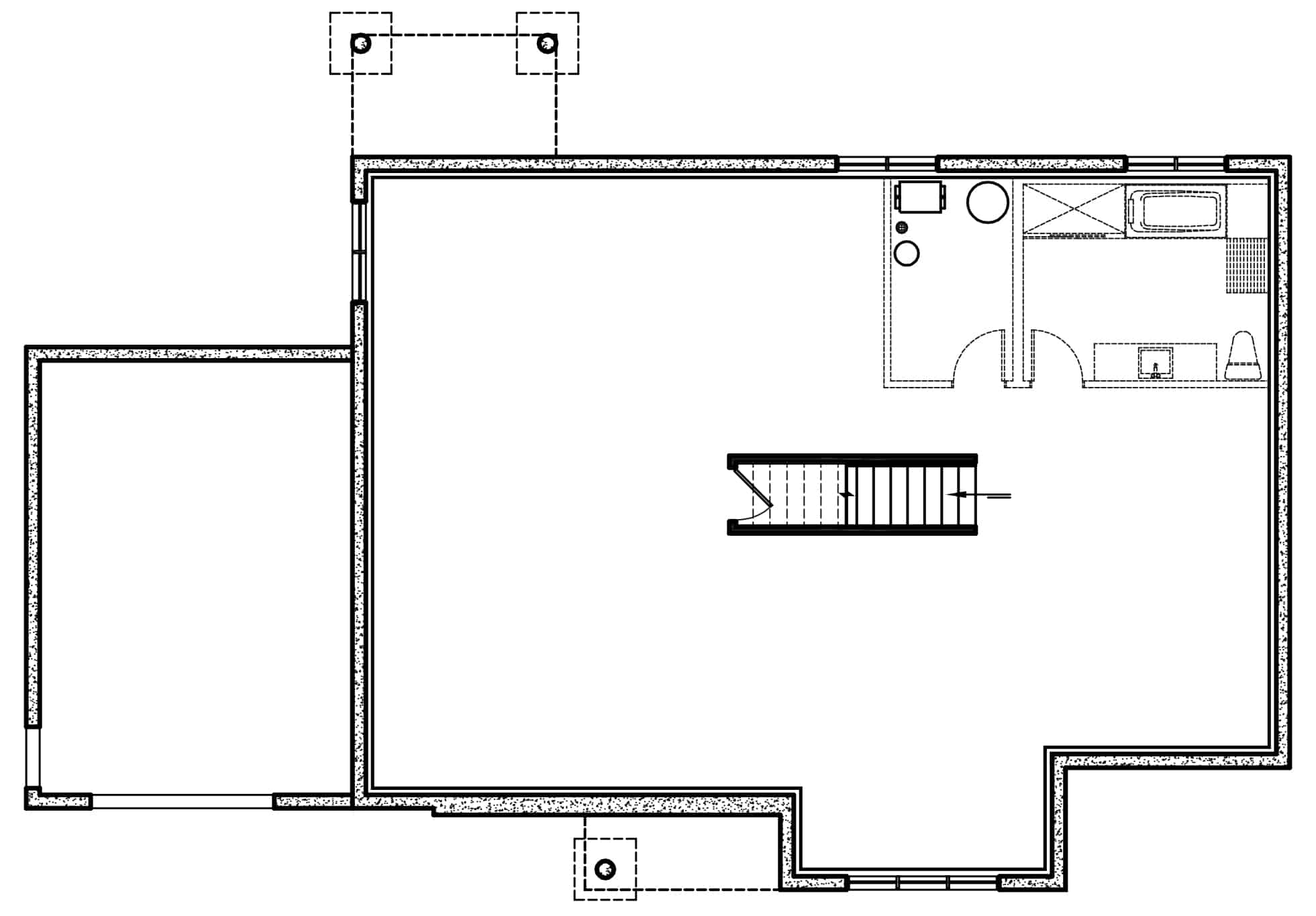 Basement of Contemporary Plan #126-2023