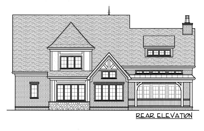 Home Plan Rear Elevation of this 4-Bedroom,4547 Sq Ft Plan -127-1003