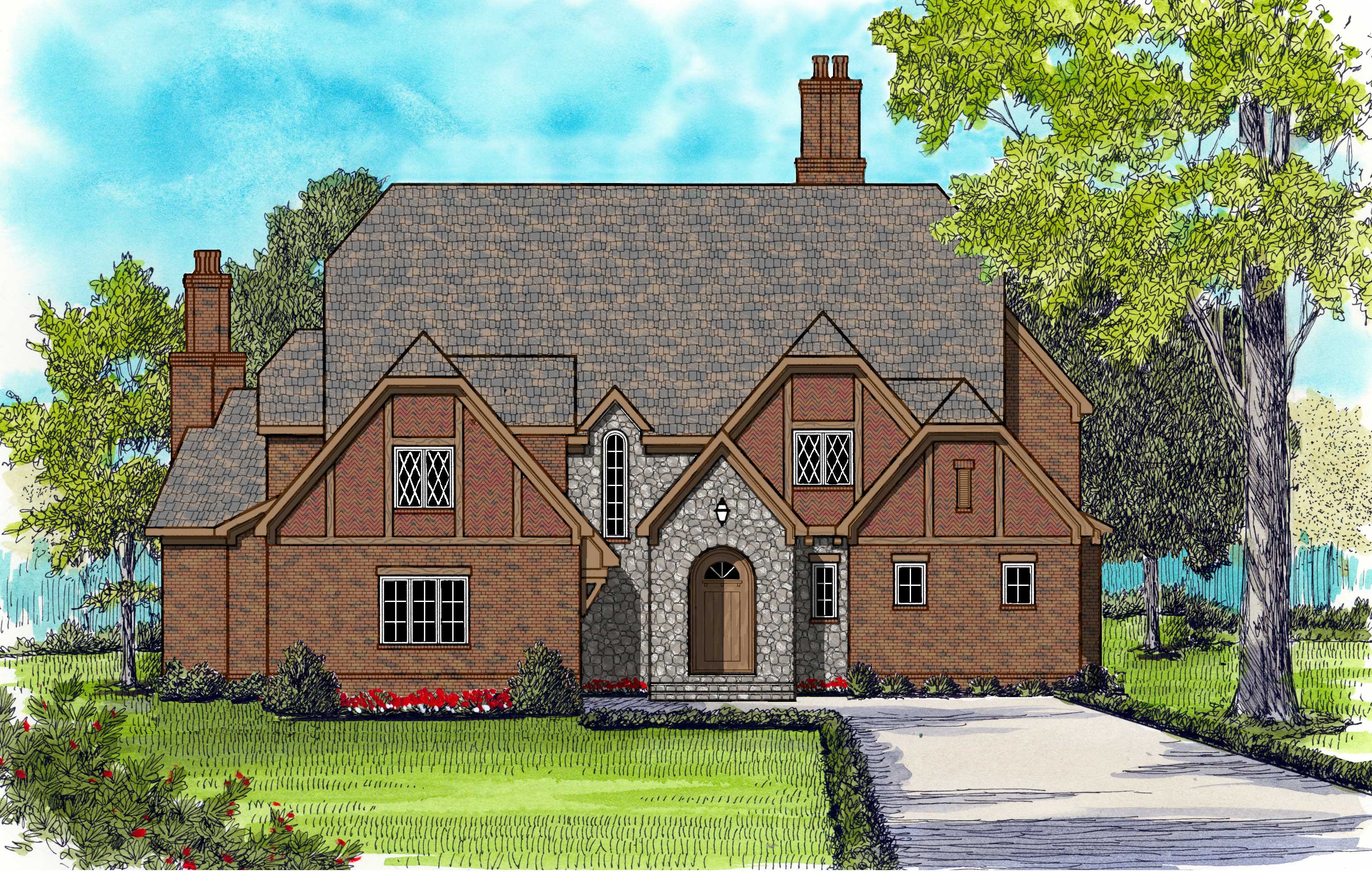 Luxury homeplans color rendering.
