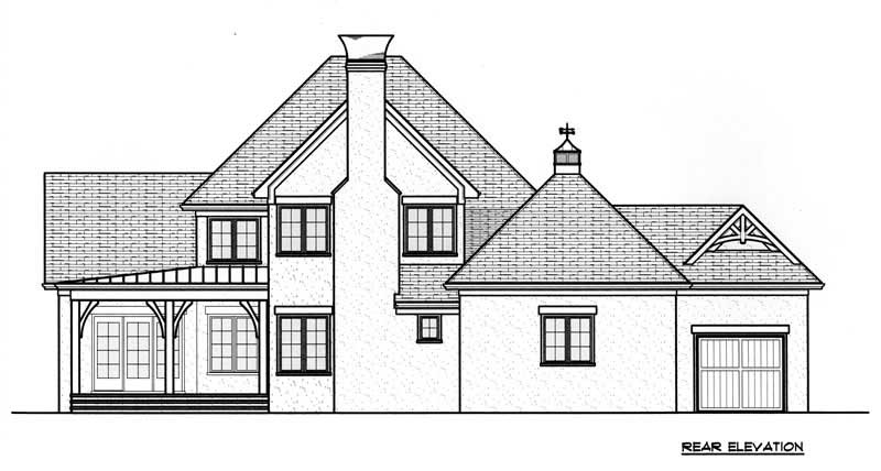Home Plan Rear Elevation of this 4-Bedroom,4334 Sq Ft Plan -127-1010
