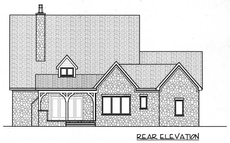 Home Plan Rear Elevation of this 4-Bedroom,3654 Sq Ft Plan -127-1014