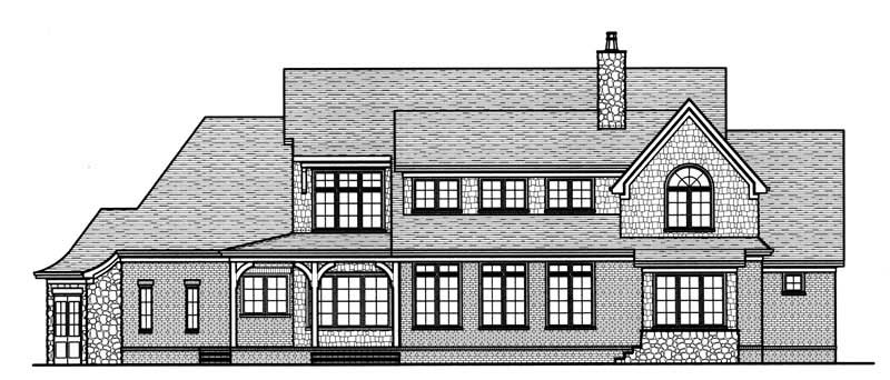 Home Plan Rear Elevation of this 4-Bedroom,3798 Sq Ft Plan -127-1021