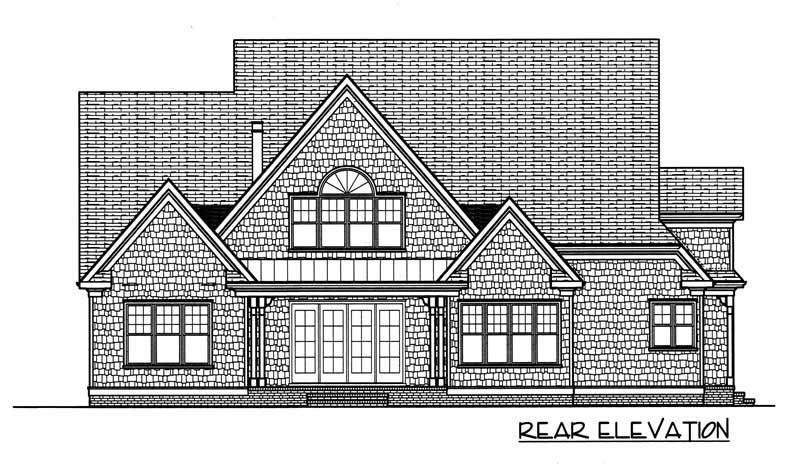 Home Plan Rear Elevation of this 4-Bedroom,3682 Sq Ft Plan -127-1026