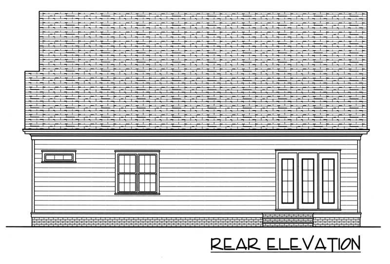 Home Plan Rear Elevation of this 3-Bedroom,2021 Sq Ft Plan -127-1028