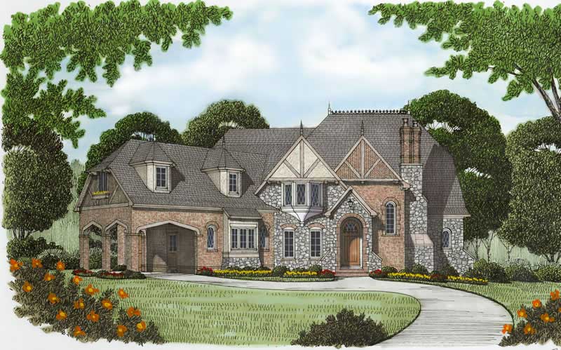 Front View of this 4-Bedroom, 5796 Sq Ft Plan - 127-1034