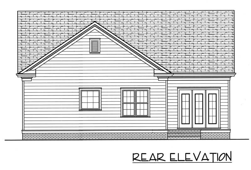 Home Plan Rear Elevation of this 3-Bedroom,1728 Sq Ft Plan -127-1038