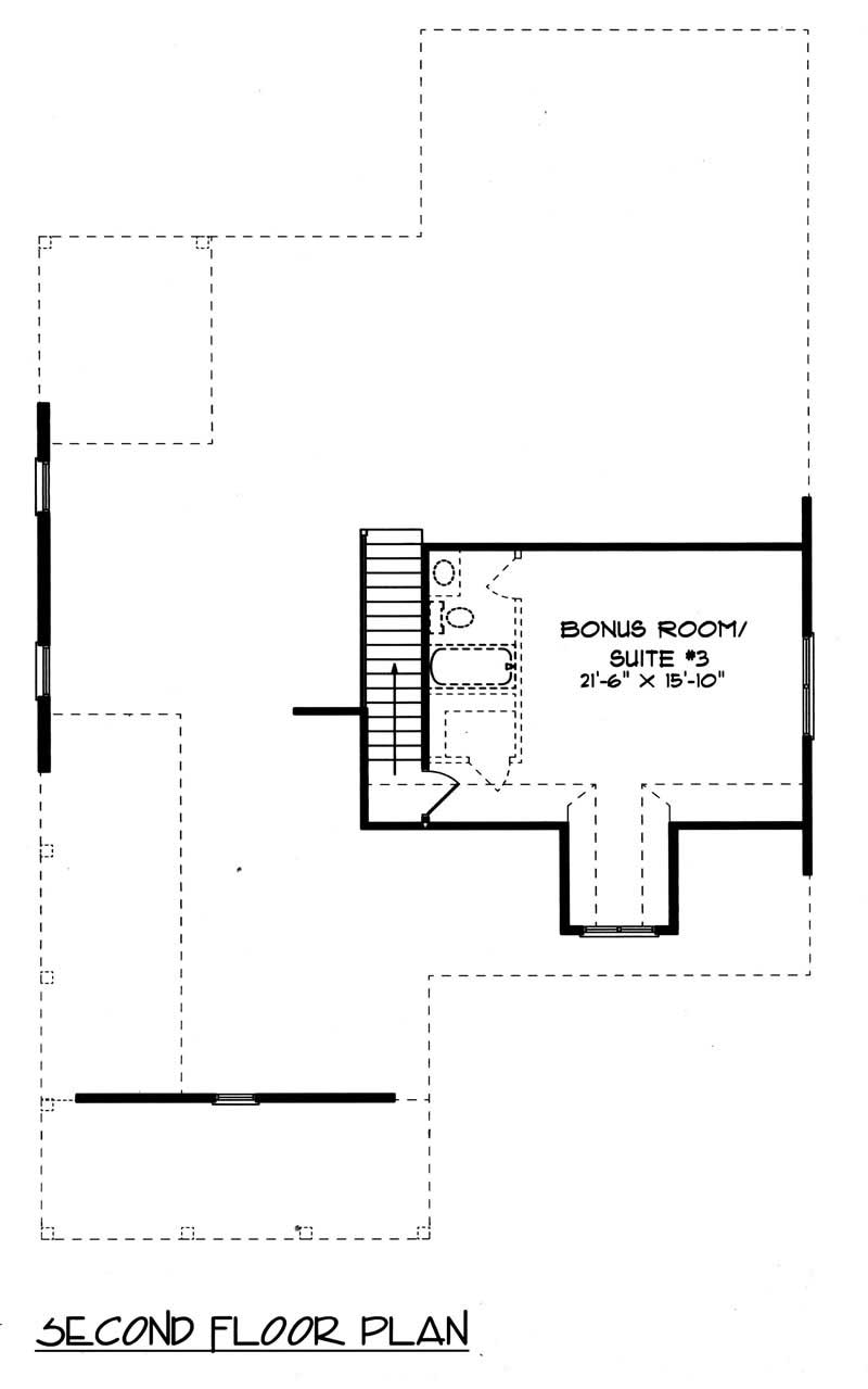 Floor Plan Second Story of Farmhouse Plan #127-1047