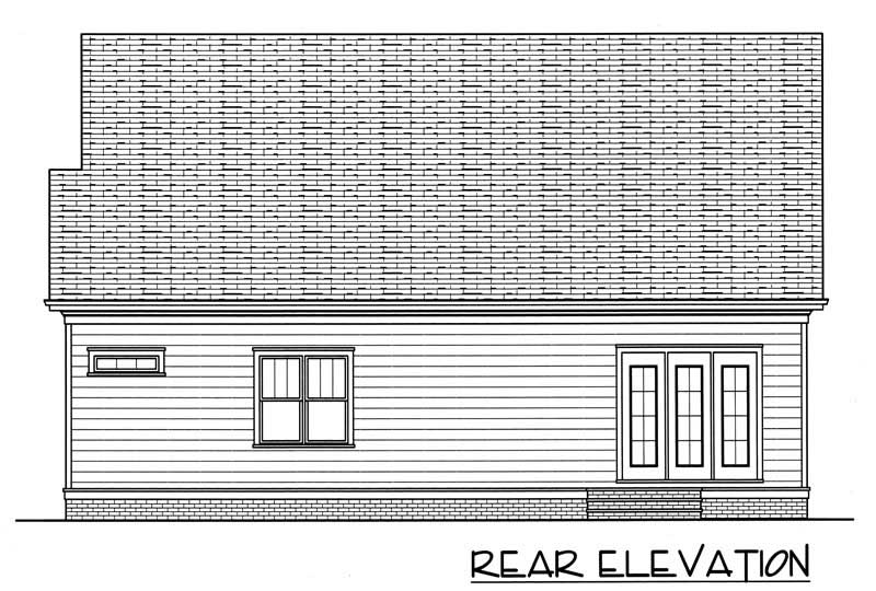 Home Plan Rear Elevation of this 3-Bedroom,2021 Sq Ft Plan -127-1048