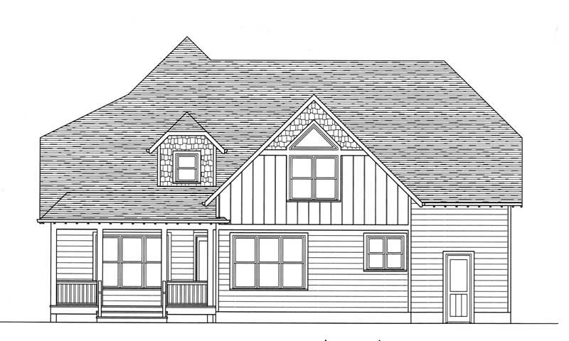 Home Plan Rear Elevation of this 4-Bedroom,3134 Sq Ft Plan -127-1061