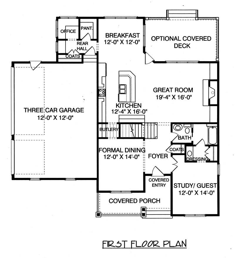 Floor Plan First Story of Plan #127-1061