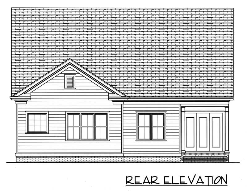 Home Plan Rear Elevation of this 2-Bedroom,1958 Sq Ft Plan -127-1062
