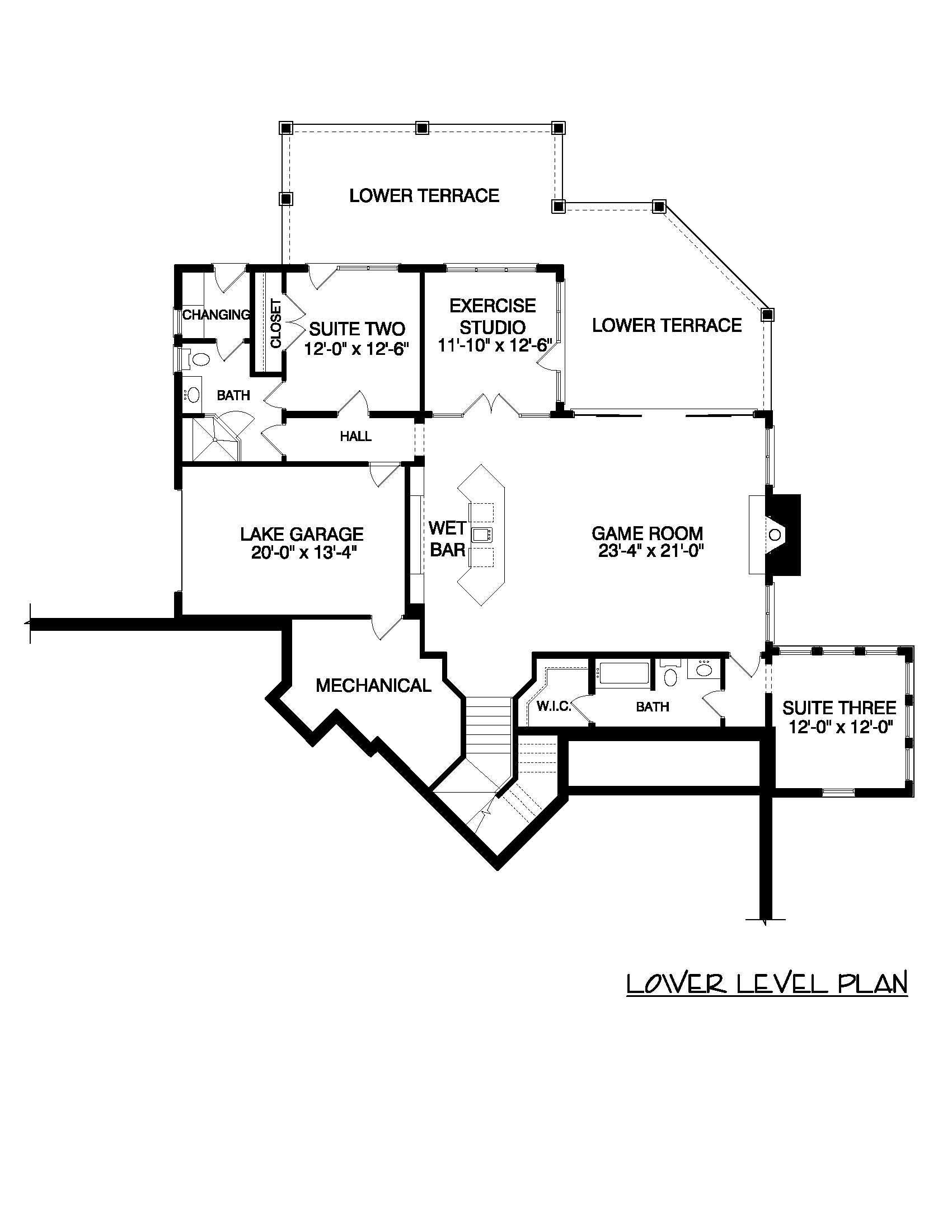 Floor Plan Basement of Prairie Plan #127-1065
