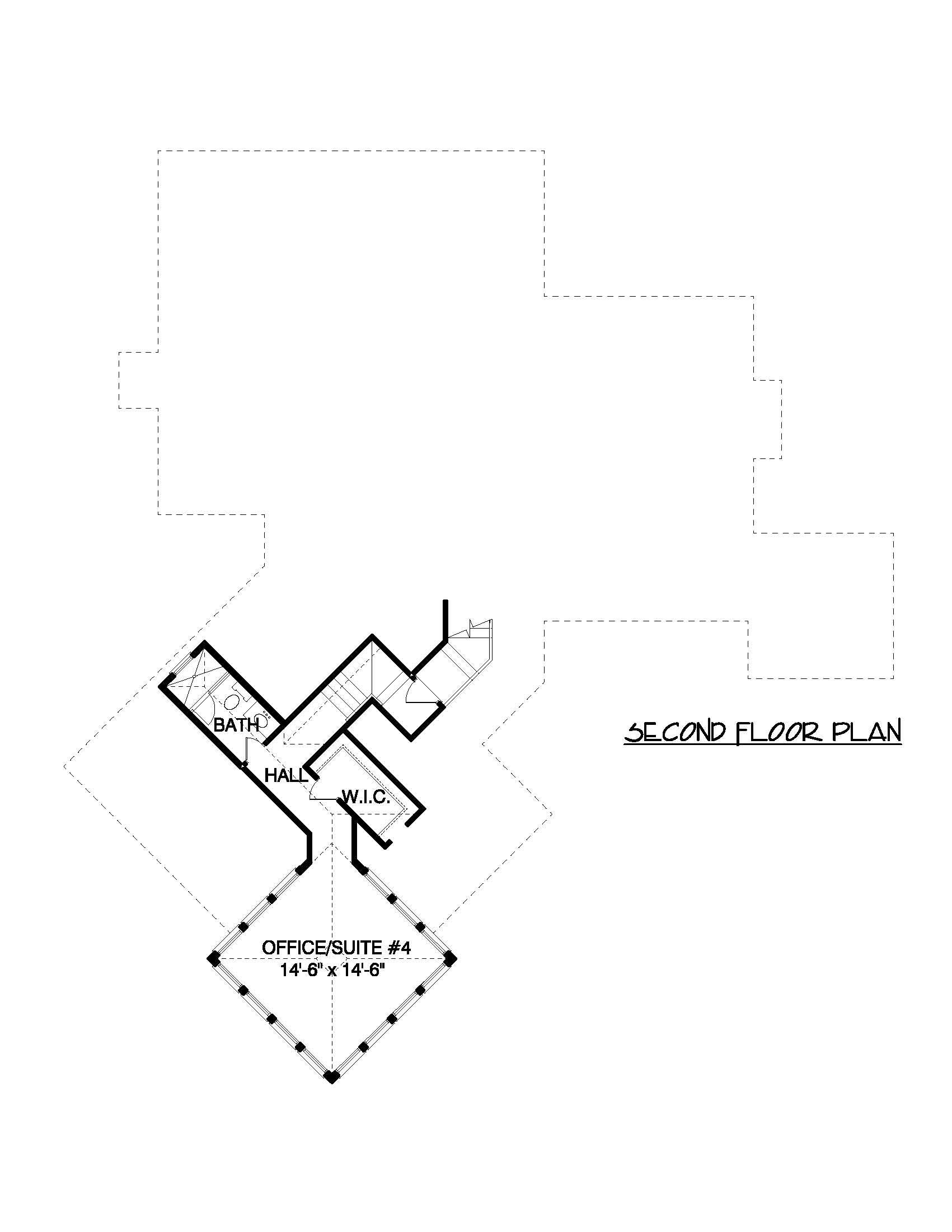 Floor Plan Upper Level of Prairie Plan #127-1065