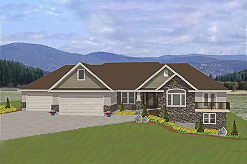 Luxury home plan (ThePlanCollection: House Plan #129-1000)