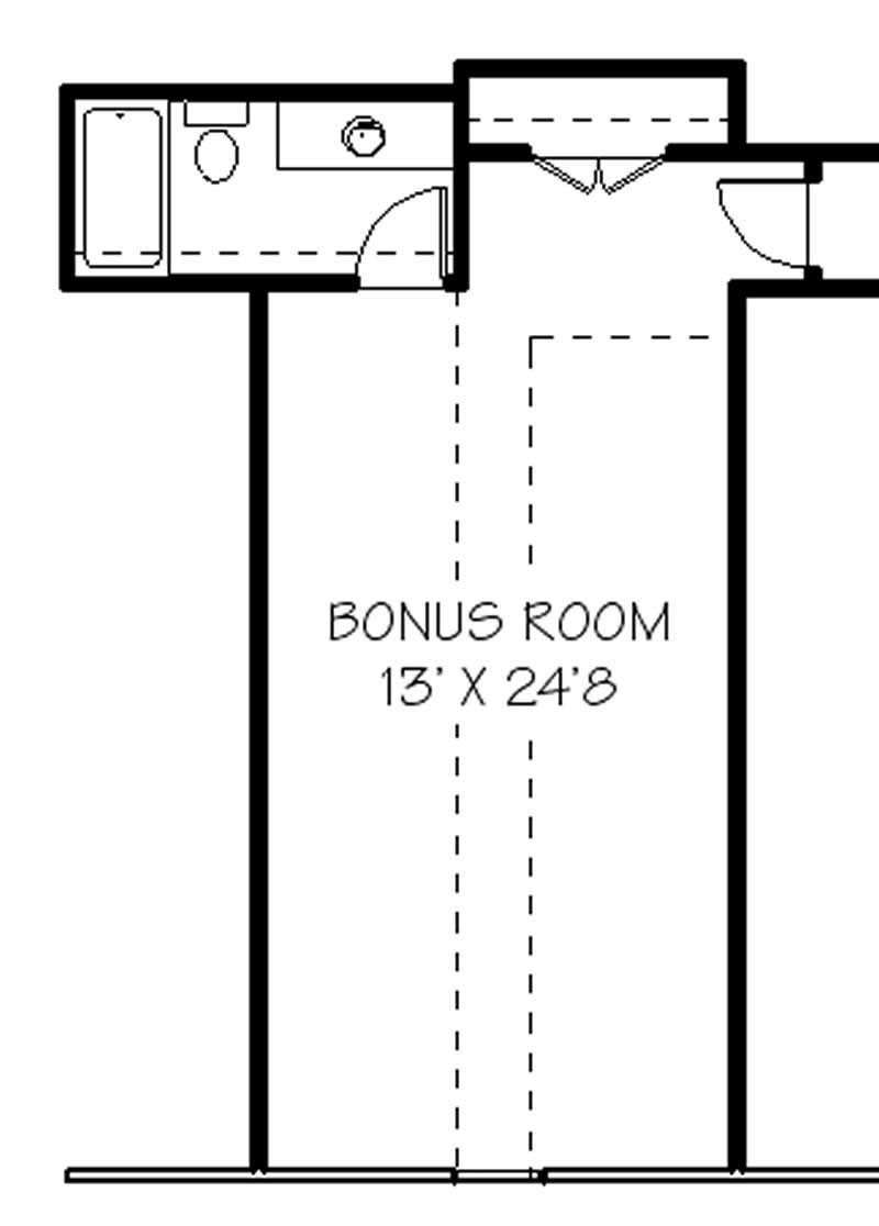 Floor Plan Bonus Room of Luxury Plan #129-1000