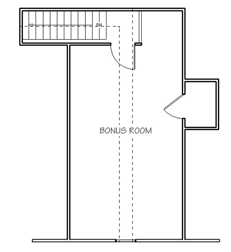 Floor Plan Bonus Room of Ranch Plan #129-1001