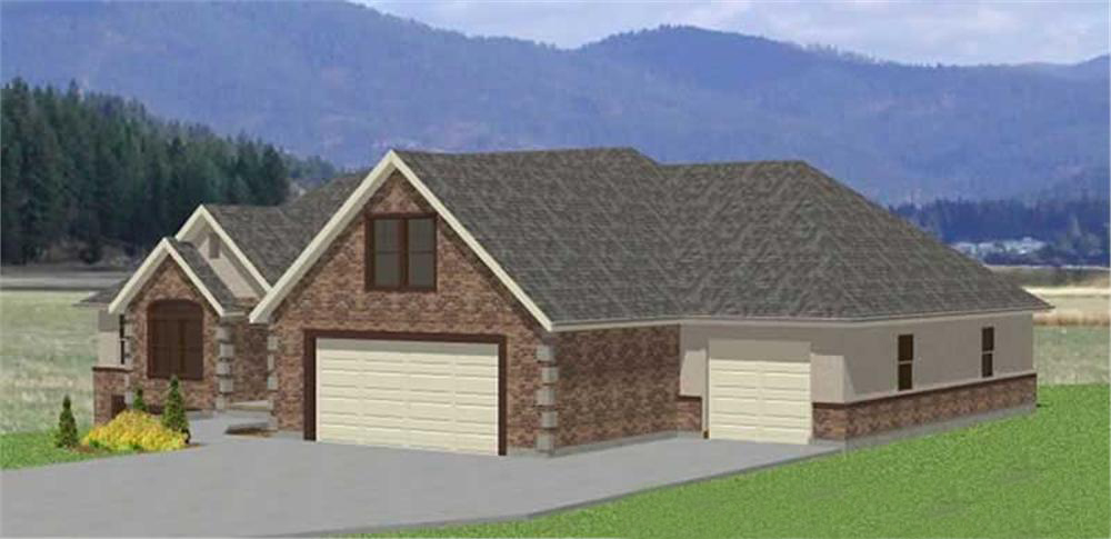 Home Plan Rear Elevation of this 3-Bedroom,4486 Sq Ft Plan -129-1007