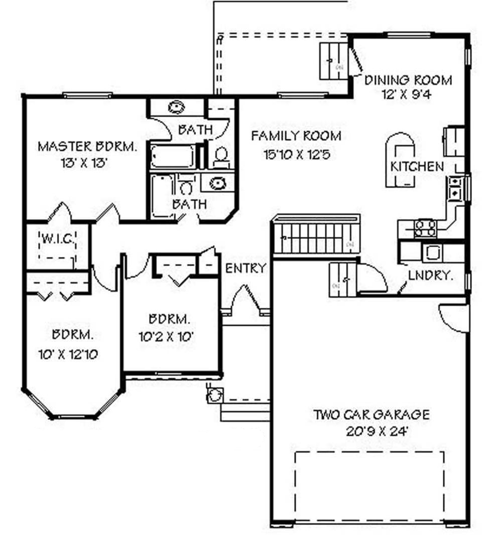 Floor Plan First Story of Contemporary Plan #129-1011