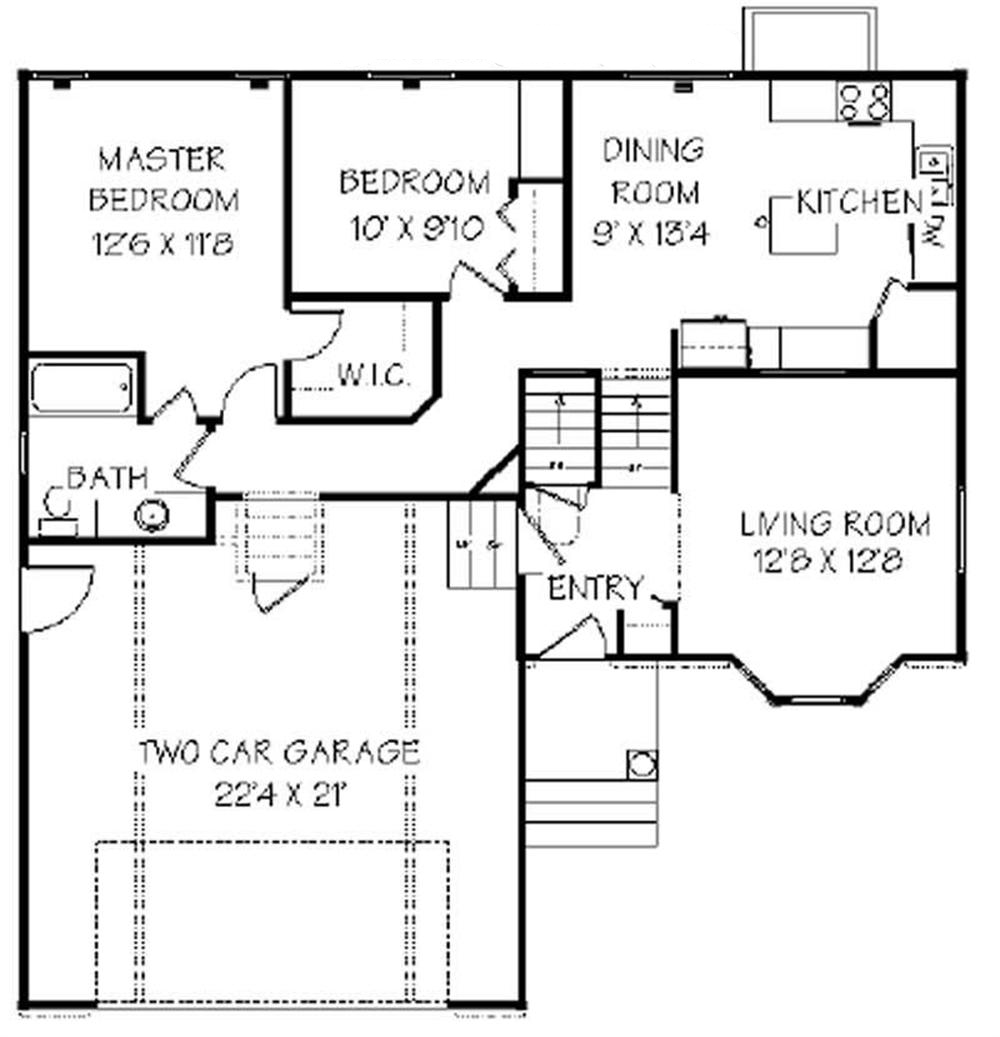 Floor Plan First Story of Contemporary Plan #129-1012