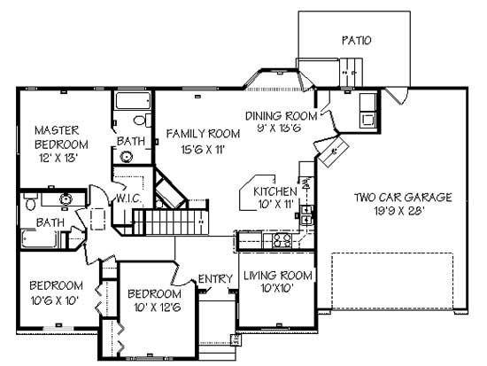 Floor Plan First Story of Contemporary Plan #129-1013