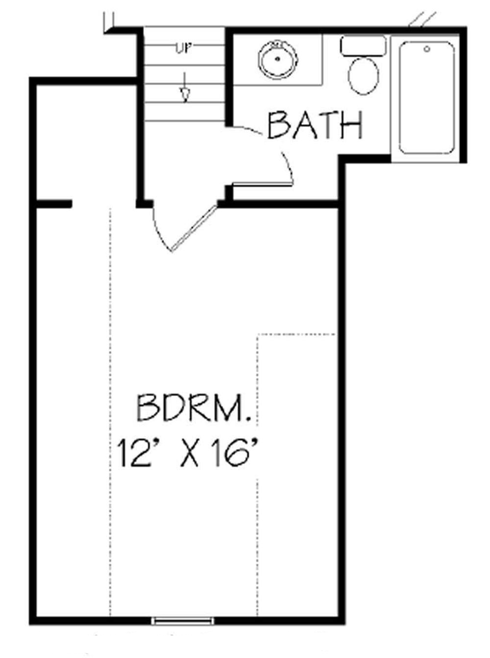 Floor Plan Second Story of Contemporary Plan #129-1015