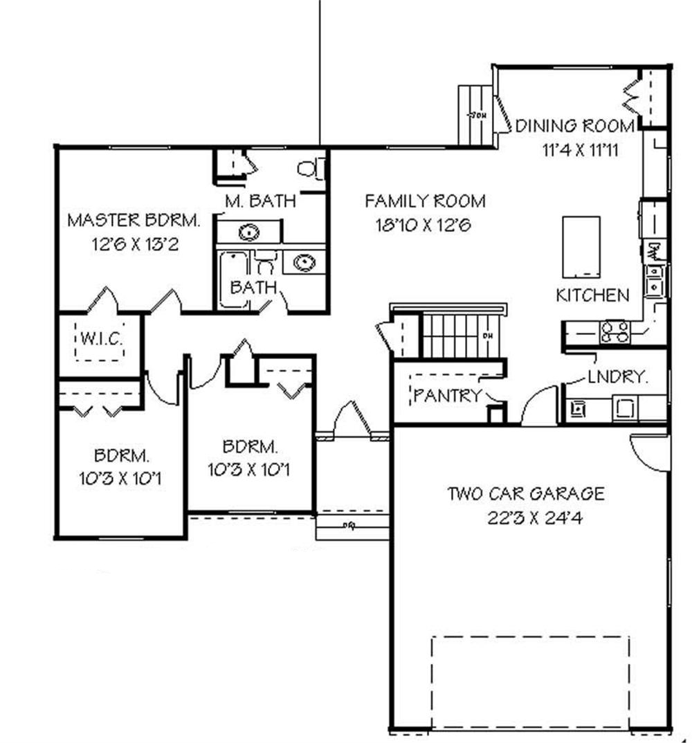 Floor Plan First Story of Contemporary Plan #129-1018